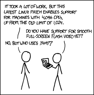 xkcd linux supoported features